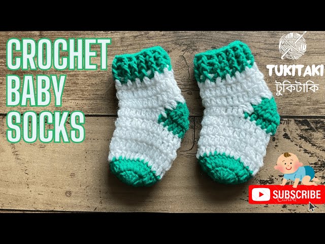 How to Crochet Baby Socks | Easy Baby Booties Tutorial for Beginners | #tukitakicrochet