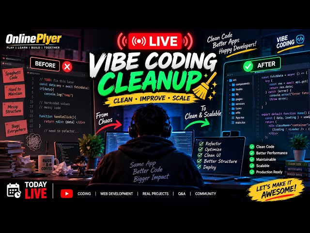 🔥 LIVE: Vibe Coding Cleanup | Clean & Improve an Existing Web App