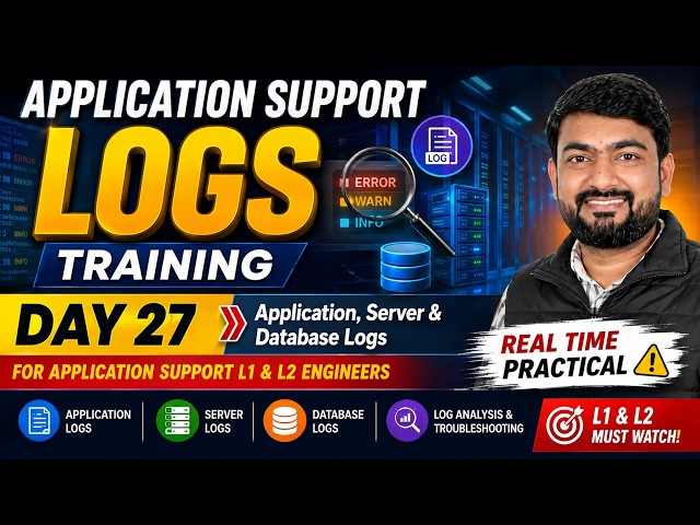 Day 27  Application, Server & Database Logs | Application Support Engineer L1 & L2 Training |#shorts
