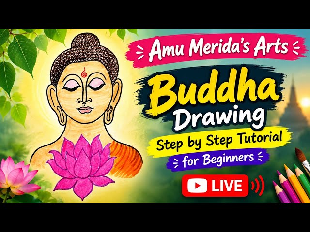 Buddha#drawing#step by step#tutorial#for beginners