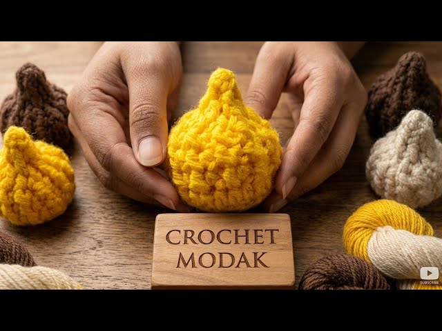 Learn to crochet modak for Bappa  | How to crochet Modak for Ganeshji | क्रोशिया मोदक #crochet