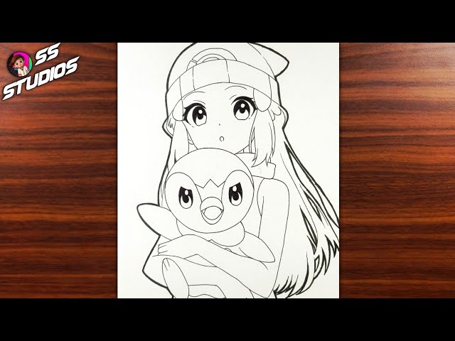 How to Draw Dawn and Piplup ✏️ | Pokémon Drawing Tutorial