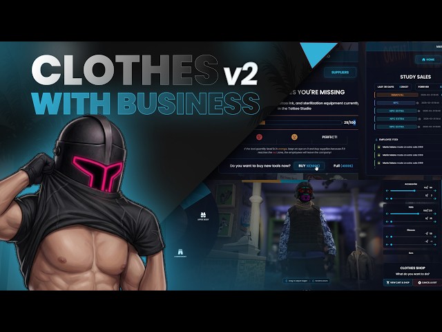 FiveM Clothing Store V2 | Business System, NPC Employees, Outfit Sharing, Uniforms & Modern UI