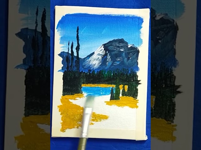 Acrylic painting mountain nature