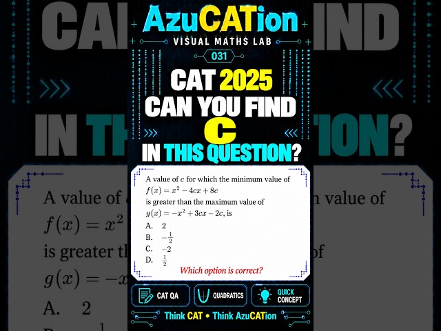 This CAT 2025 Quadratic Question Looks Tough… Until You See This Trick  | Q031