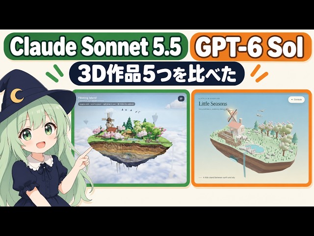 Claude Sonnet 5.5 vs GPT-6 Sol: Five 3D Artworks Built From the Same Tasks