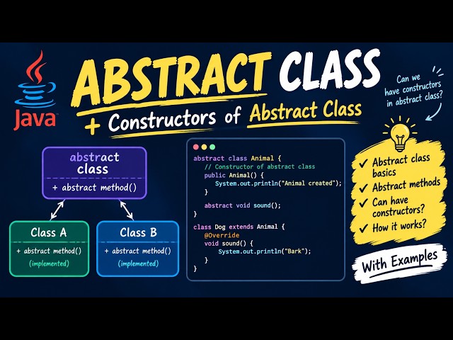OOPs with Java for Beginners| Abstract class| Create constructor of abstract class in java