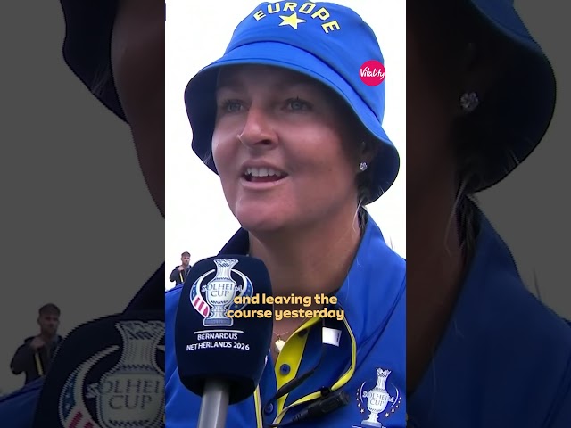 Captain Anna Nordqvist after Europe won the Solheim Cup! 🇪🇺  #golf