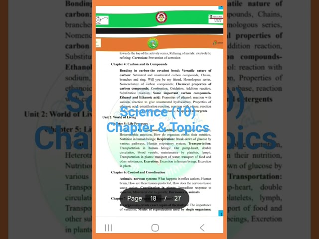 HBSE Class 10th Science Chapter & Topics 2026-27|Science Syllabus Topics & Chapter 2026|Science|