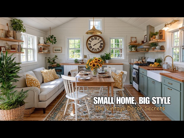 How to Make a Tiny House Look Beautiful | Cozy and Stunning Blue & Yellow Vintage Style