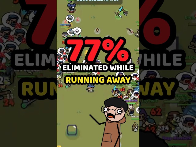 77% OF MY AI GOT ELIMINATED WHILE RUNNING AWAY !! | 100 AI Battle Royale #shorts