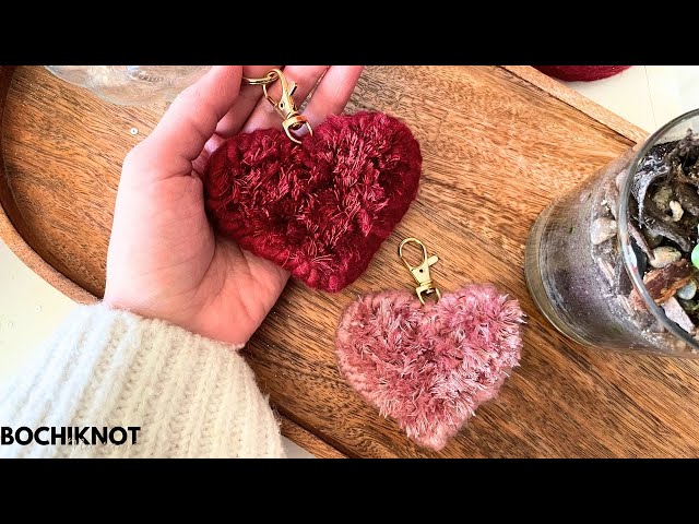 FLUFFY Macrame Heart Charm Keychain Tutorial