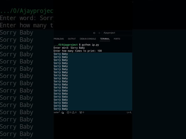 word repeat in python #python #coding #ai #pythonprogramming