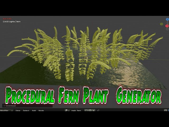 Procedural Fern Plant 🌿 Generator with Geometry Nodes 🔨 Free Add-ON