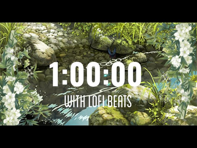1 HOUR TIMER | Chill Relaxing Lofi Music | Green Nature Aesthetic | Perfect to Study, Sleep & Clean