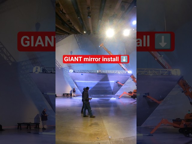 We installed a GIANT mirror for our new exhibit! #stem #shorts