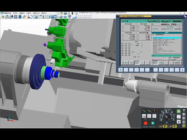 SolidCAM Toolpath | Fanuc 0i System | TurnMill-01Part | HuiMaiTech Virtual CNC Training
