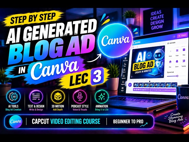 Lecture 3 | Motion Graphics In Canva Tutorial | Canva Full Course