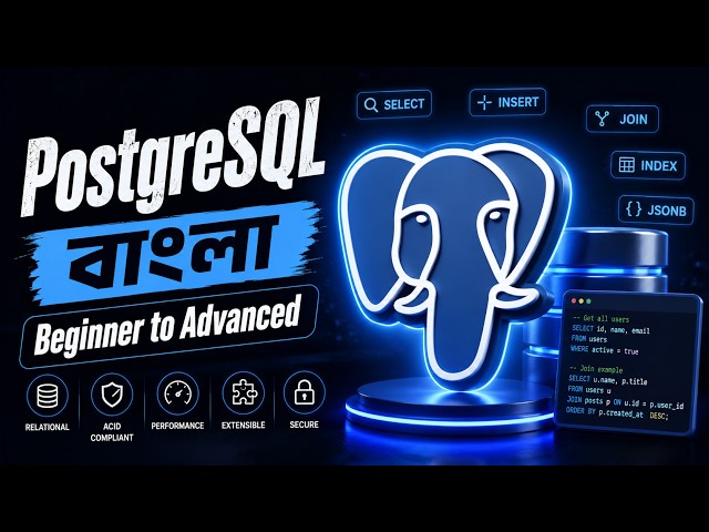 PostgreSQL Full Course in Bangla | Beginner to Advanced | Complete SQL Database Tutorial