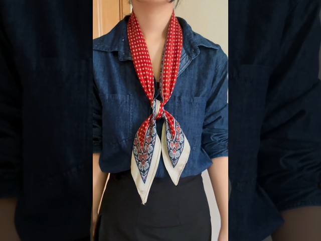 How to Tie a Silk Scarf Like a Pro in 10 Seconds ✨ | Scarf Styling Hack