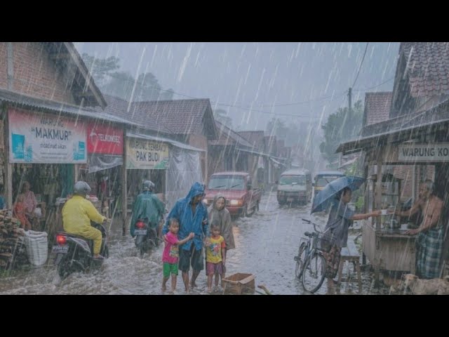EXTREME RAINSTORM IN JAVA ISLAND,INDONESIA || NATURE SOUNDS🌧