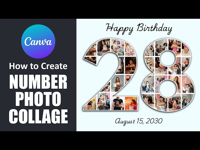 How to Create a Number Photo Collage in Canva | Canva Tutorial