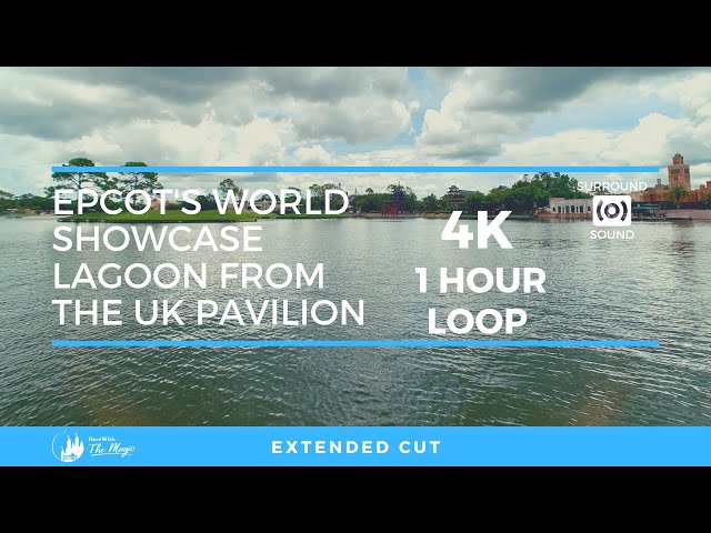 Epcot World Showcase Lagoon from the UK Pavilion 2019 (4K) 1 Hour Loop with Binaural Sound