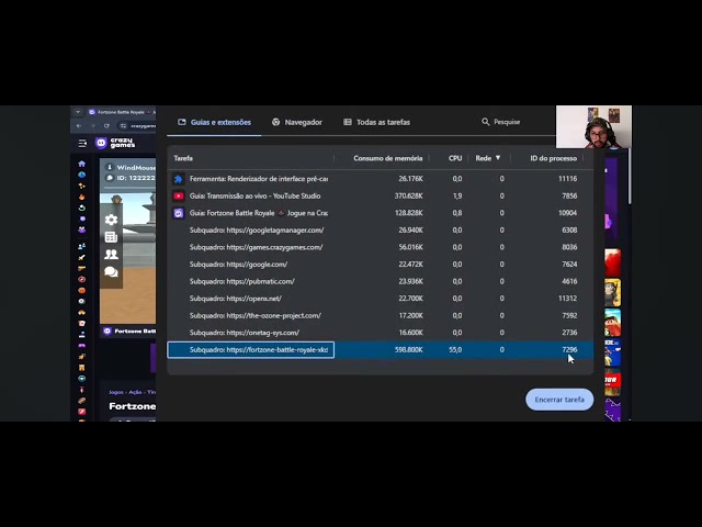 Como achar o processo de jogos online com chirtengine!