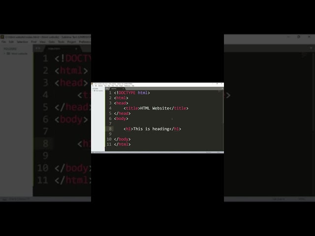 HTML Programming Language | First HTML Website For Beginners #shorts