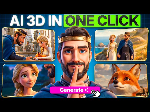 🎬 This ONE Click Turns Text Into a Full AI Animated Movie (No Editing)