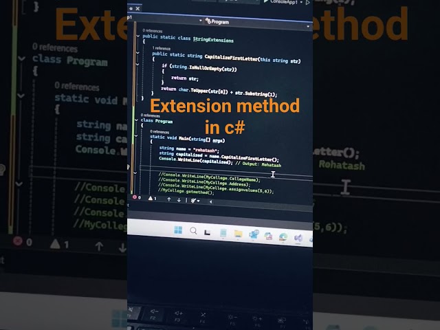 Extension method in c#,#shortsfeed, c# interview questions and answers