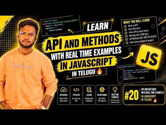 APIs and Methods in JavaScript in Telugu 🔥 | JavaScript API Concepts Explained #20