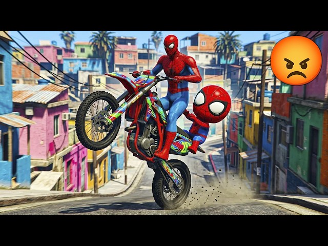 SPIDER-MAN MOTORCYCLE STUNTS BY MCQUEEN in GTA 5