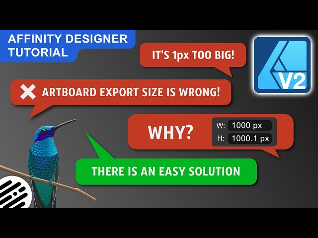 Affinity Designer Tutorial - Fix Artboard Export Size Issues