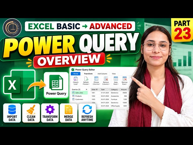 Power Query in Excel 🔥 | Automate Data Cleaning & Transformation | Excel Course Part 23