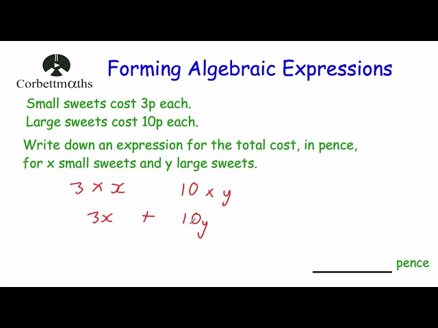 Forming Algebraic Expressions - Corbettmaths