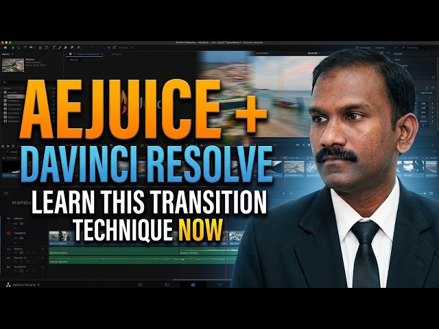 AEJuice Transitions in DaVinci Resolve - Game Changer