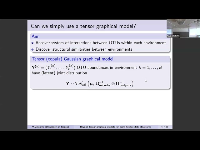 Beyond tensor graphical models for more flexible microbiome data structures - Veronica Vinciotti