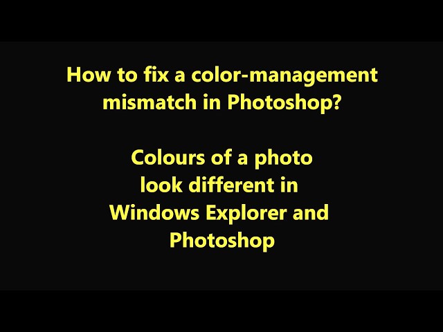 How to fix a color-management mismatch in Photoshop?