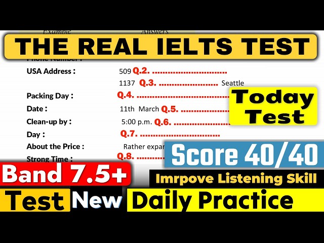 IELTS Listening Practice Test 2026 with Answers | 07.09.2026