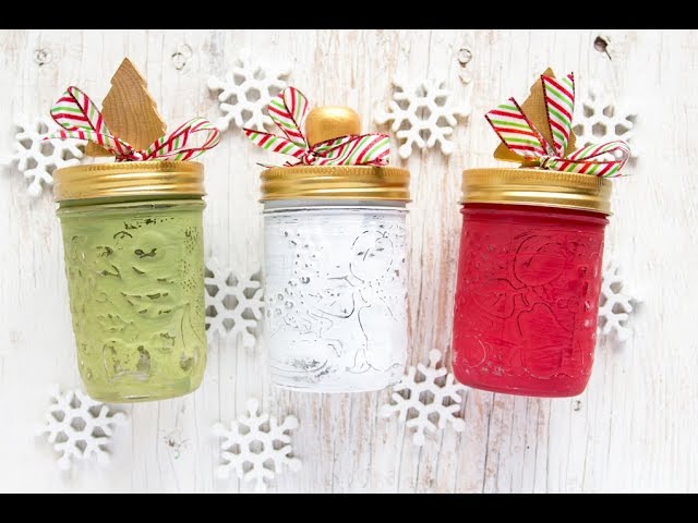 DIY Painted Mason Jar Christmas Gift