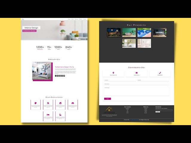 Interior Design Service - Architecture Website Design Template Using HTML - CSS - JS - 100% Free