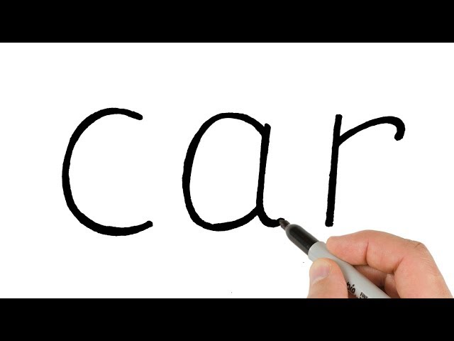 How to turn word CAR into drawing Bugatti car Super easy!