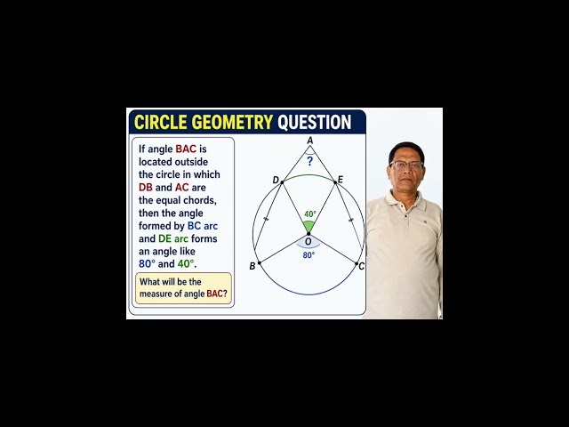 Can You Find ∠BAC? 🤯 | Tough Circle Geometry Question | Only Geniuses Solve It! #Shorts