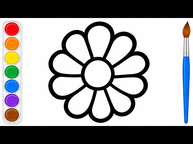 Easy Flower Drawing for Kids | How to Draw A  Flower | Step by Step Flower Drawing Tutorial 