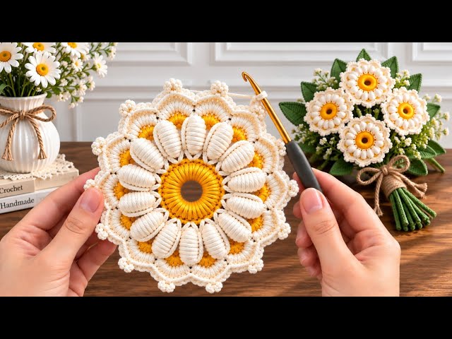 How to Crochet a Beautiful Flower Coaster & Supla Motif 🌼 | Easy Step-by-Step Tutorial