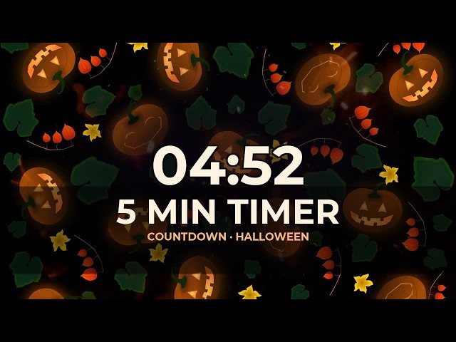 5 Minute Countdown Timer 🎃 Cute Pumpkins for Class | Temporizador 5 Minutos
