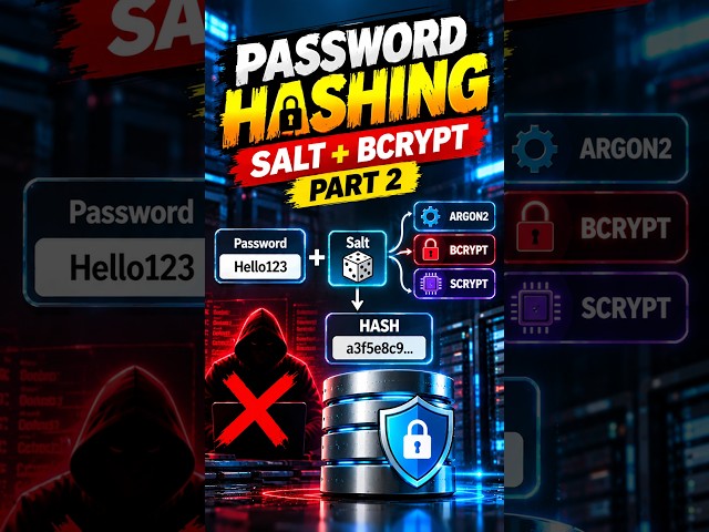 Hashing Part 2 🔐 How Passwords Are Actually Secured  #cybersecuritytelugu  #shortsfeed