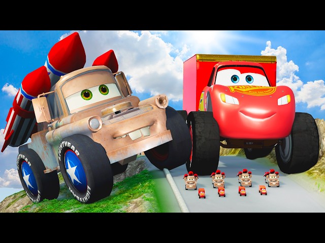 BIG vs SMALL Lightning McQueen vs Tow Mater Rocket! 🔥 CRAZY Portal Challenge | BeamNG.drive
