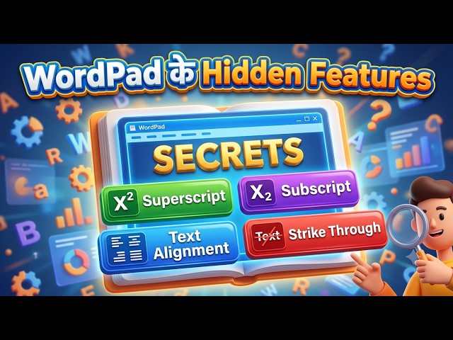 4) WordPad के Hidden Features | Superscript, Subscript, Text Alignment, Strike Through | हिंदी में